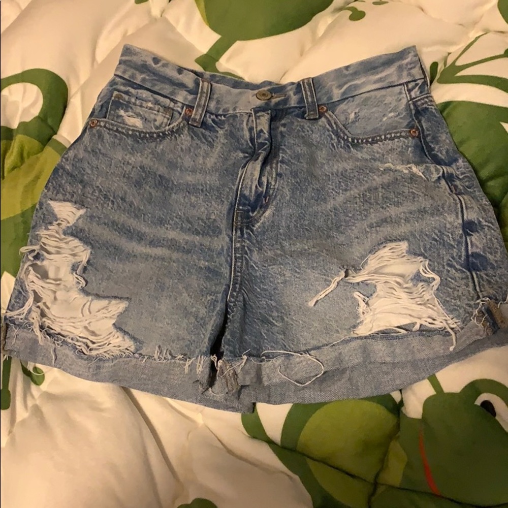 High waisted jean shorts
